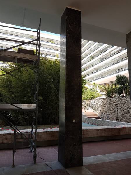 Rénovation de piliers en marbre de Saint Laurent à Marseille